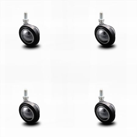 Service Caster 2.25 Inch Bright Chrome Soft Tread Ball Caster - 3/8 Inch Threaded Stem, 4PK SCC-TS01S214-DCR-BC-381634-4